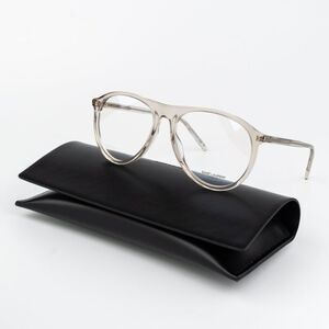 Saint Laurent Women Eyeglasses Transparent Beige Pilot SL667OPT 003 BRAND NEW